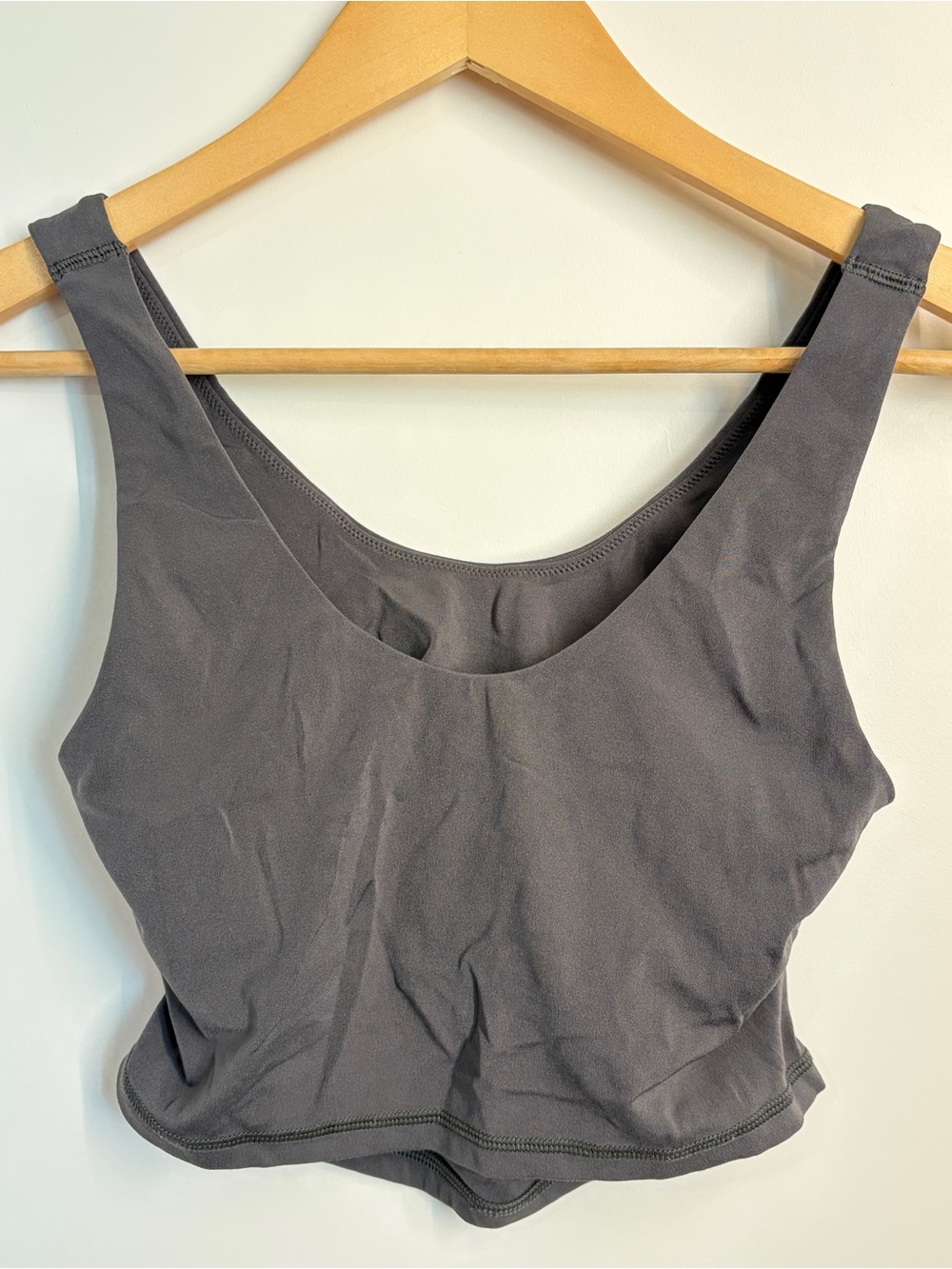 aerie Charcoal Scoop Neck Crop Tank Top